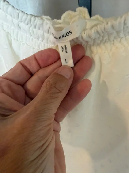 MAURICES- Women’s White Swiss Dot Off-Shoulder Blouse - Picture 2 of 4